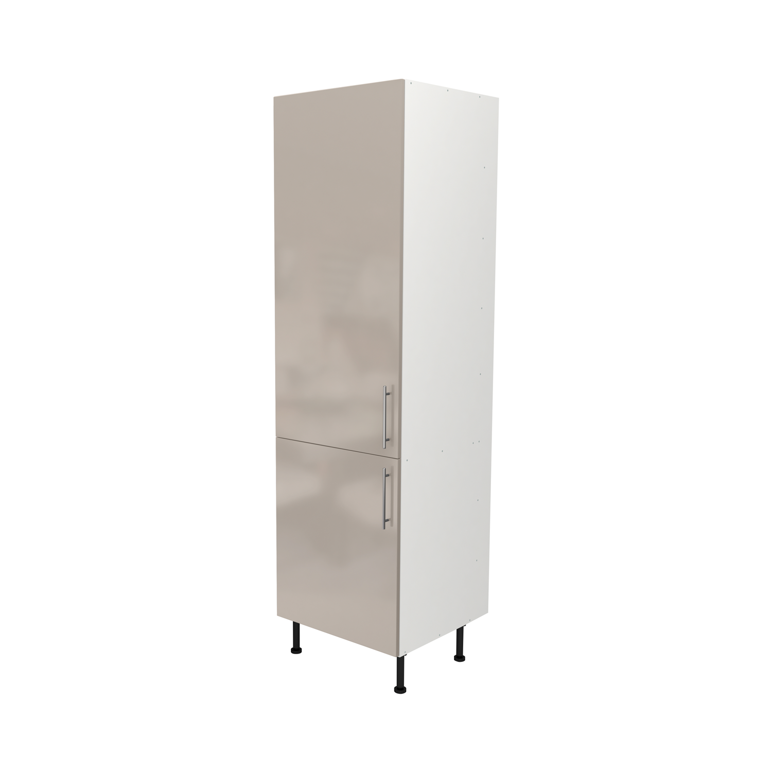  Pre Assembled Modern 600mm Tall Kitchen Larder fitted unit Cashmere Gloss