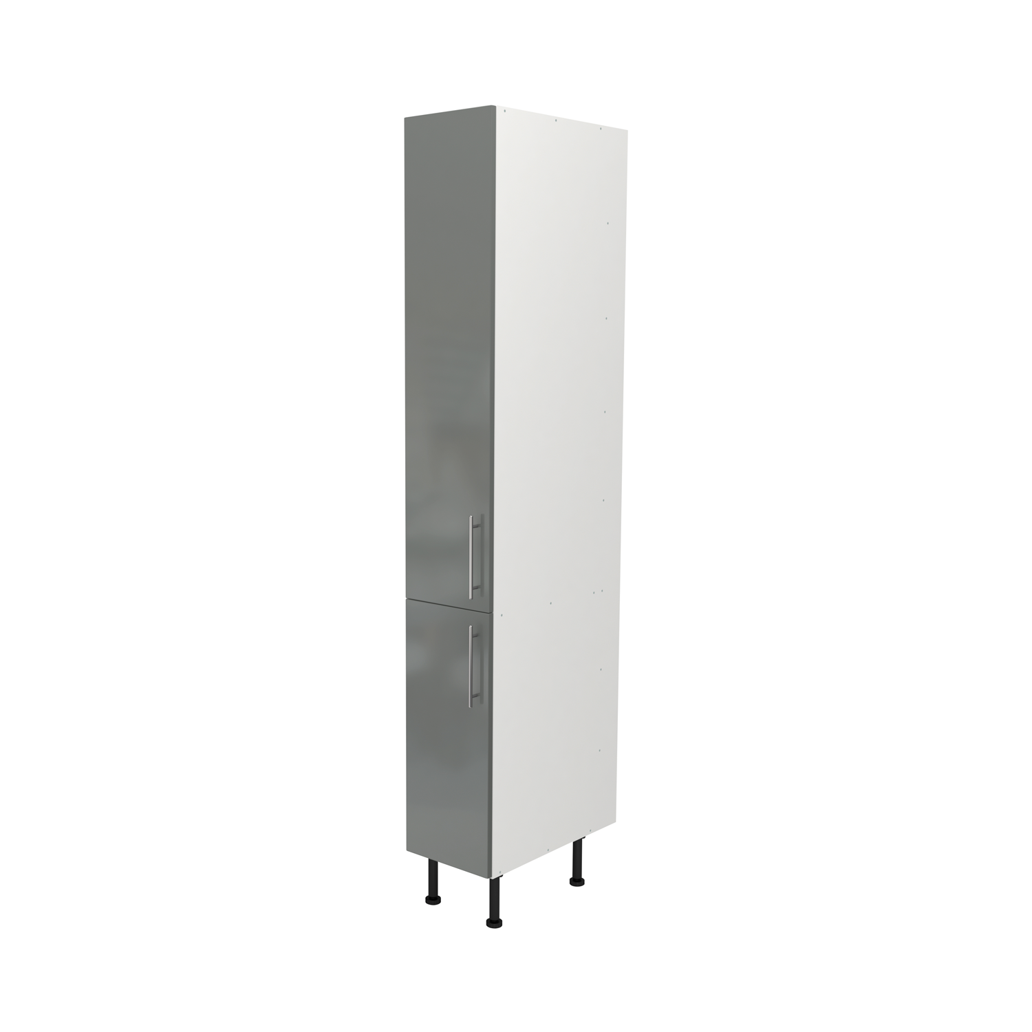  Pre Assembled Modern 300mm Tall Kitchen Larder fitted unit Dust Grey Gloss