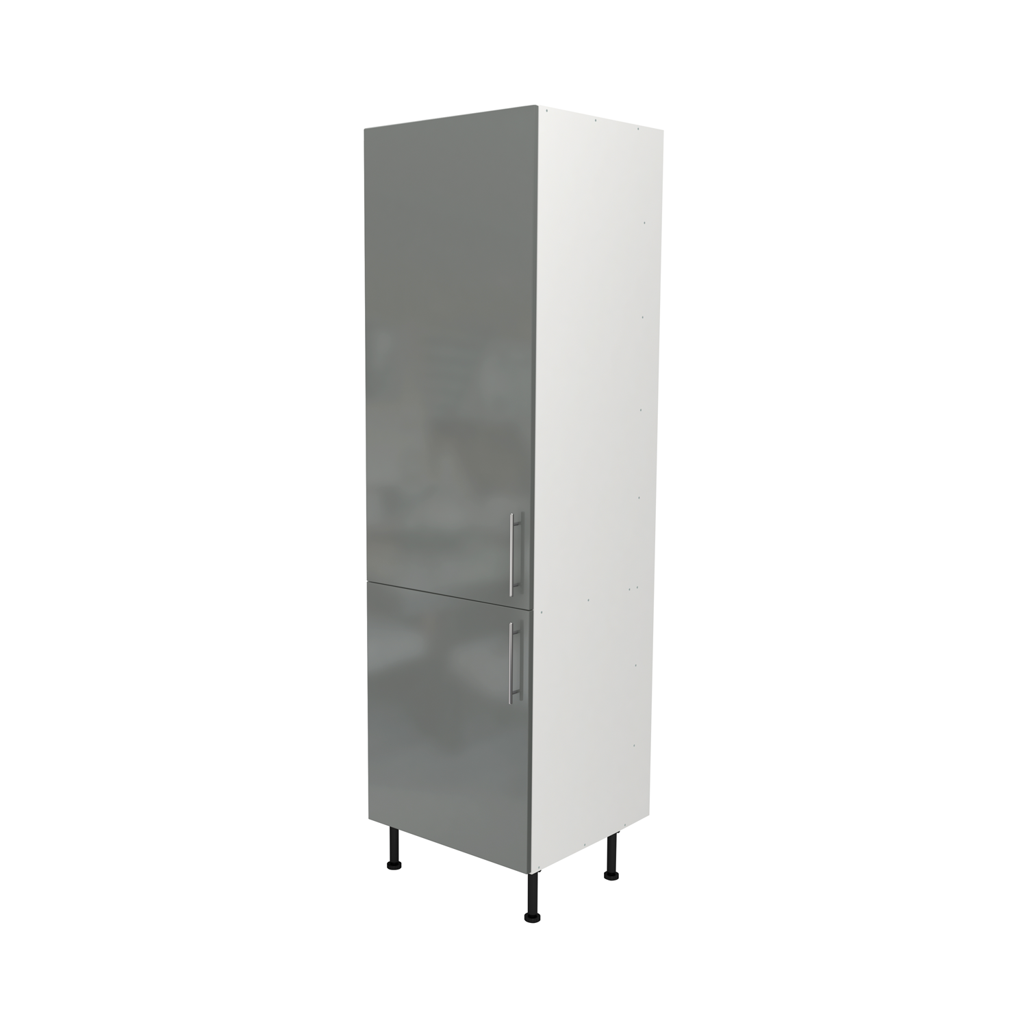  Pre Assembled Modern 600mm Tall Kitchen Larder fitted unit Dust Grey Gloss