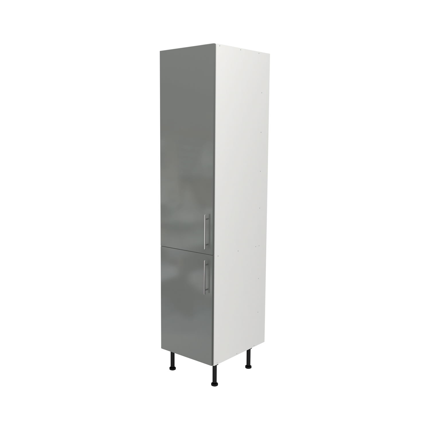  Pre Assembled Modern 450mm Tall Kitchen Larder fitted unit Dust Grey Gloss