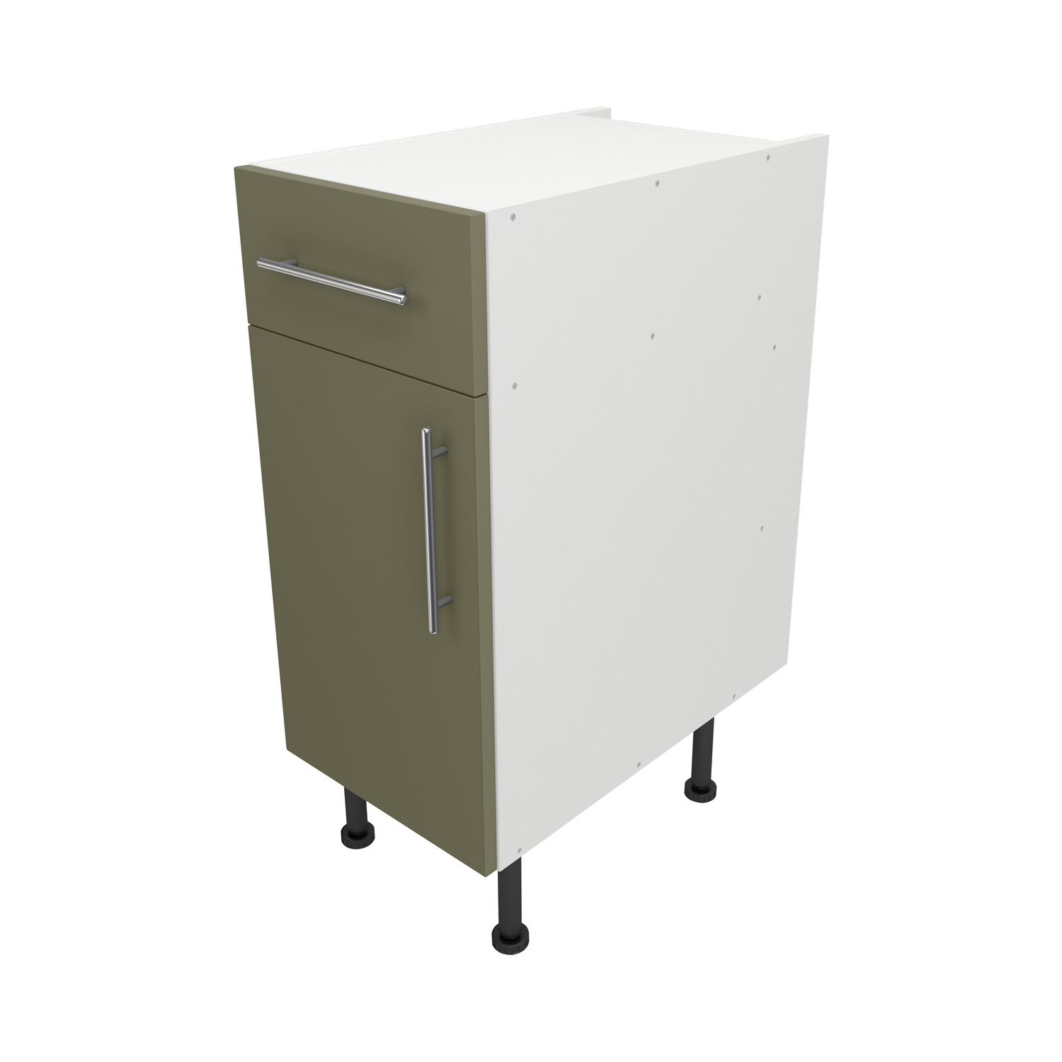 Pre Assembled Modern 350mm fitted kitchen Drawerline Unit Matt Agave Green