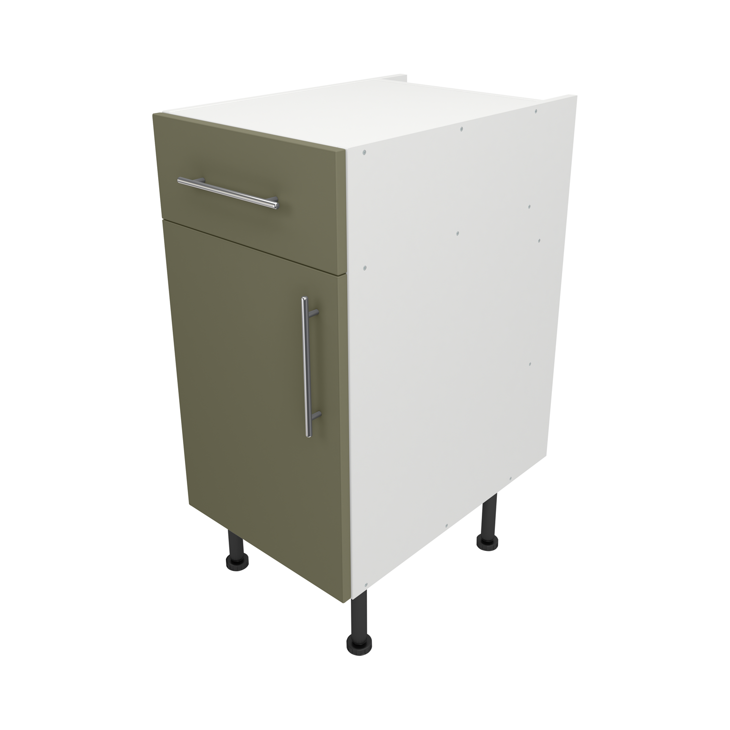 Pre Assembled Modern 400mm fitted kitchen Drawerline Unit Matt Agave Green