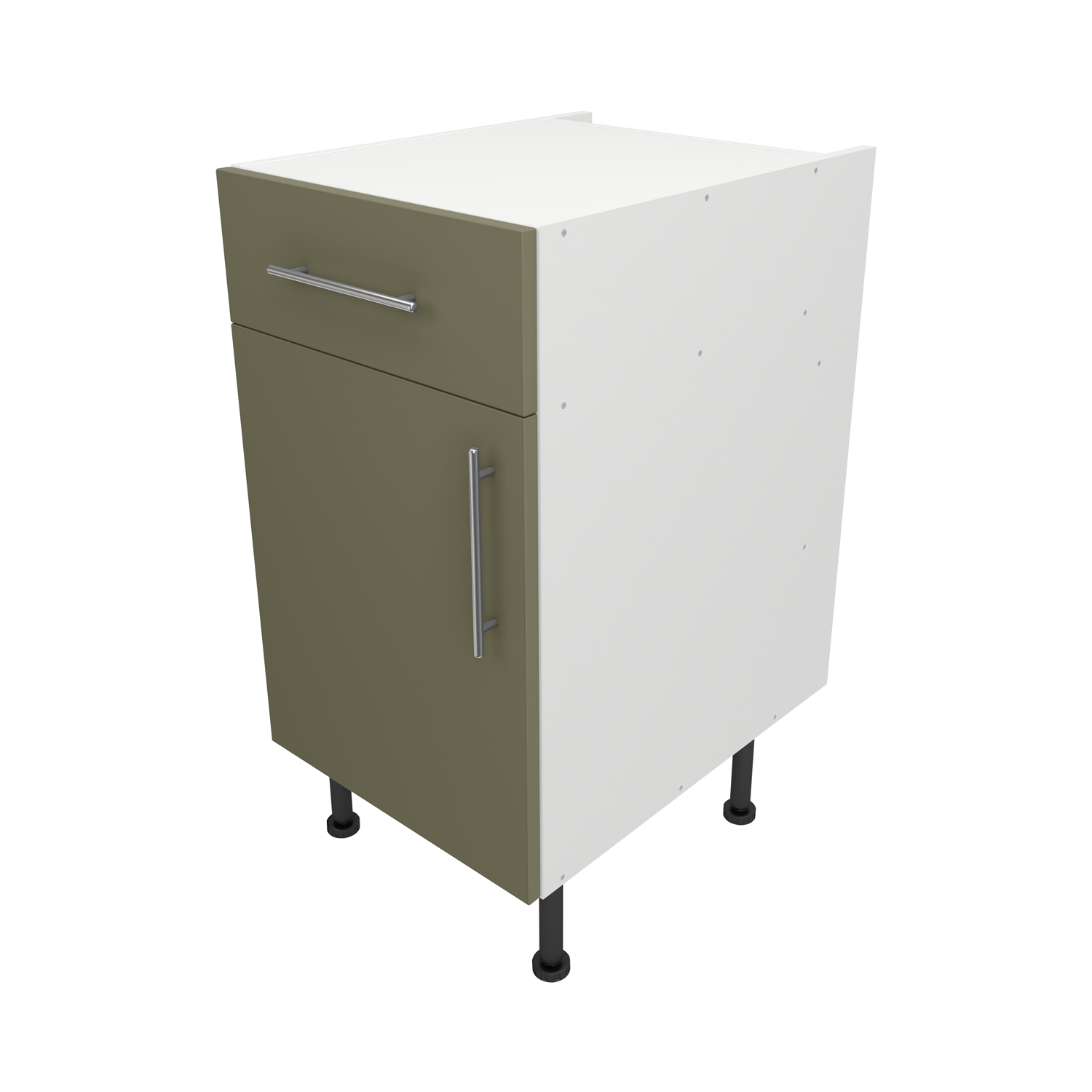 Pre Assembled Modern 450mm fitted kitchen Drawerline Unit Matt Agave Green