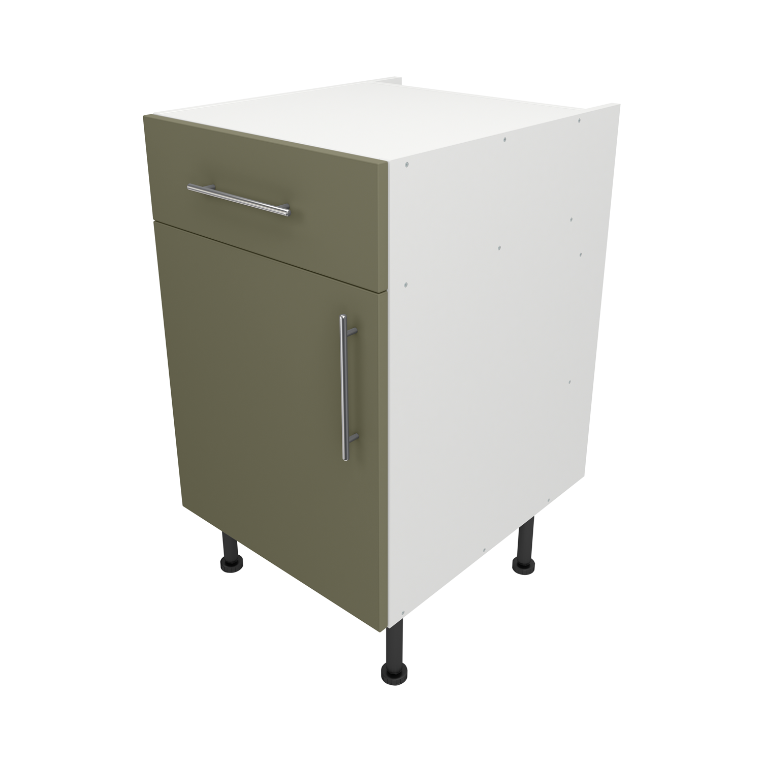 Pre Assembled Modern 500mm fitted kitchen Drawerline Unit Matt Agave Green