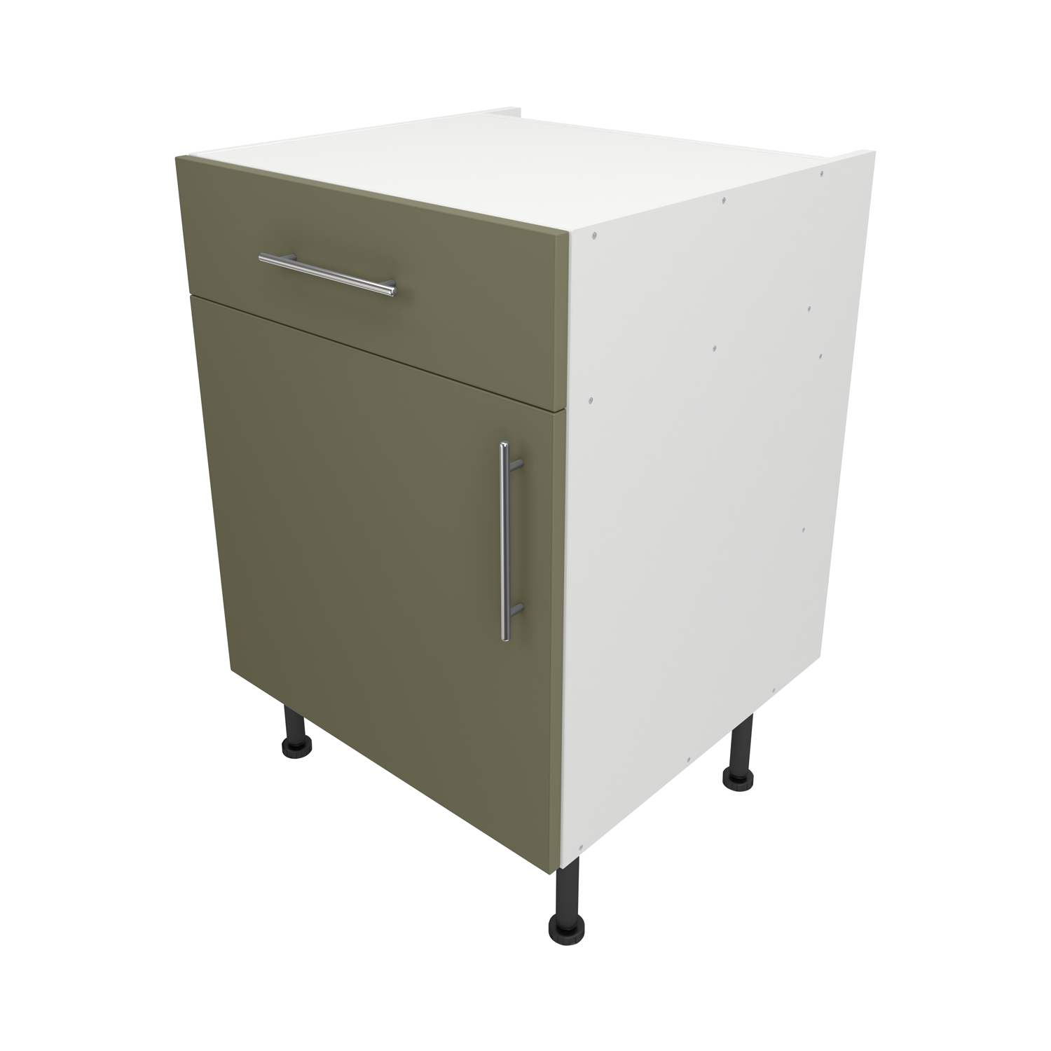 Pre Assembled Modern 600mm fitted kitchen Drawerline Unit Matt Agave Green
