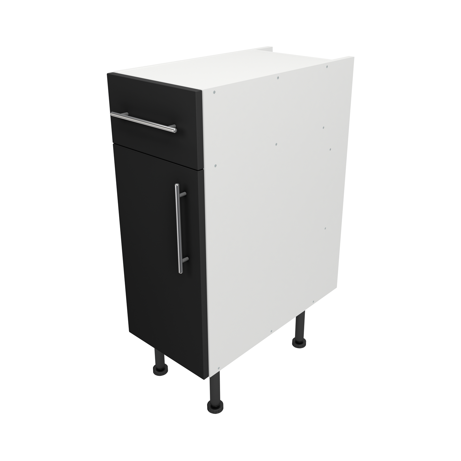 Pre Assembled Modern 350mm fitted kitchen Drawerline Unit Matt Black