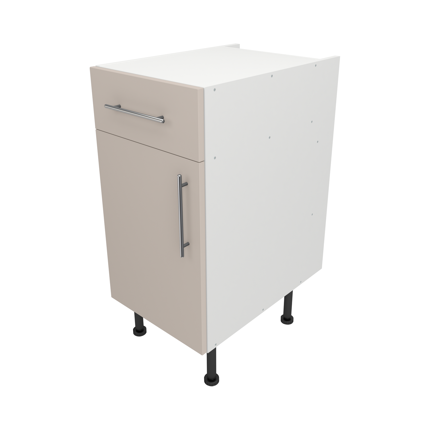 Pre Assembled Modern 400mm fitted kitchen Drawerline Unit Matt Cashmere