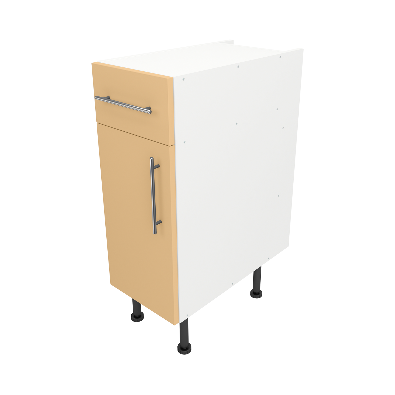 Pre Assembled Modern 350mm fitted kitchen Drawerline Unit Matt Sand Yellow
