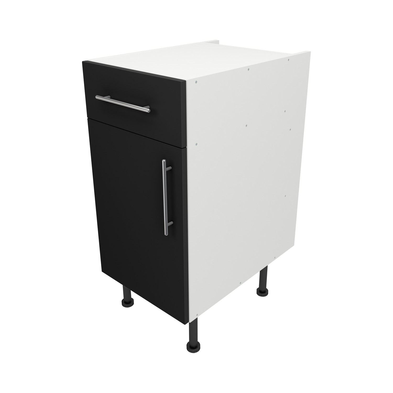 Pre Assembled Modern 400mm fitted kitchen Drawerline Unit Matt Black