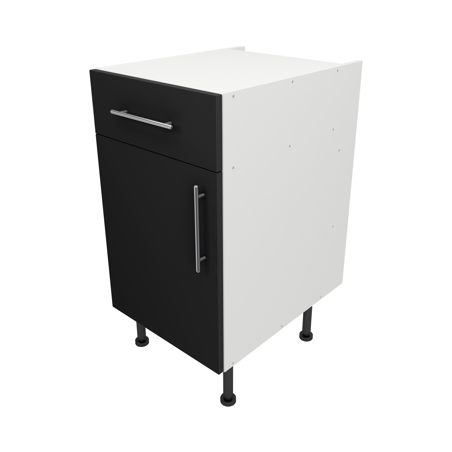 Pre Assembled Modern 450mm fitted kitchen Drawerline Unit Matt Black