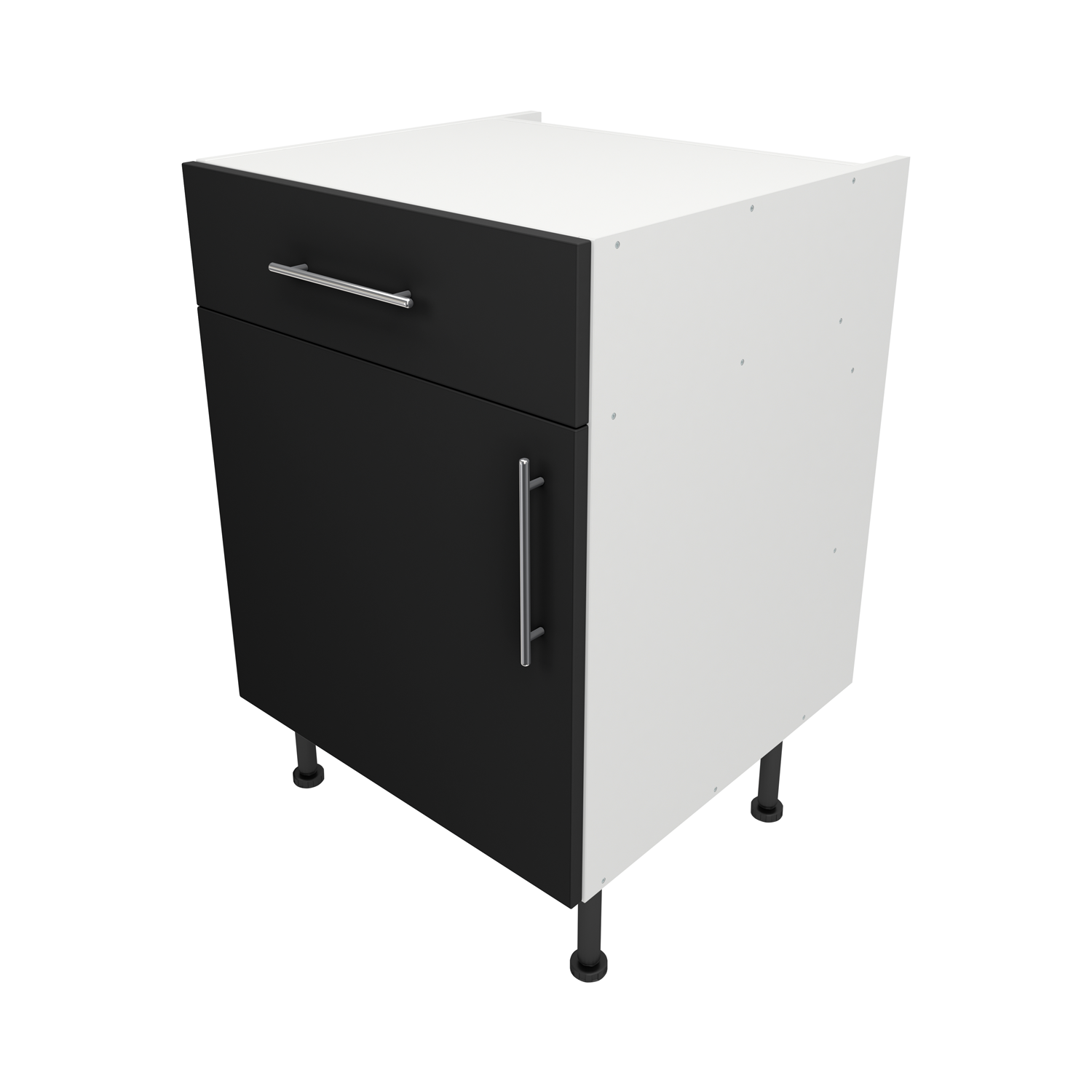 Pre Assembled Modern 600mm fitted kitchen Drawerline Unit Matt Black