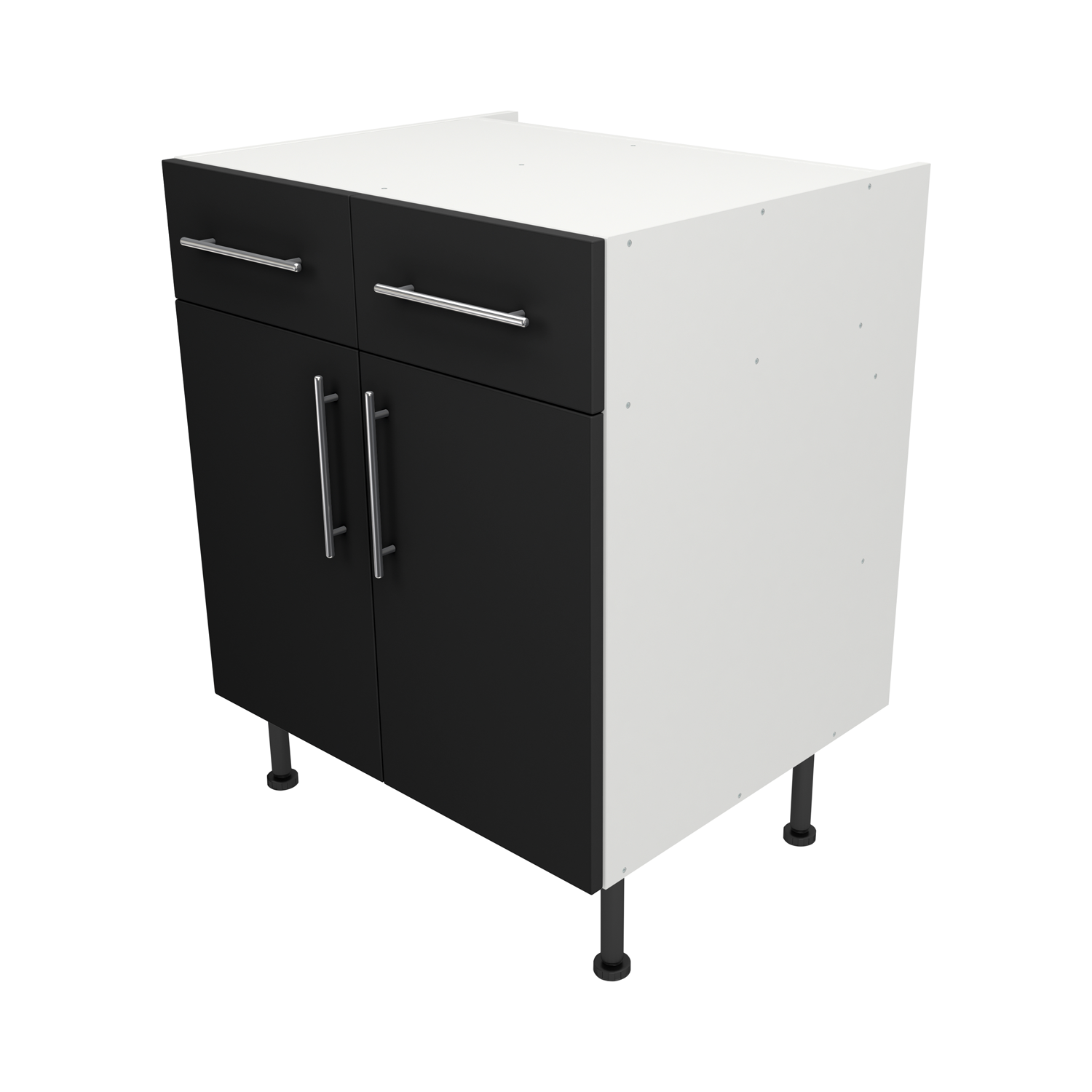 Pre Assembled Modern 700mm fitted kitchen Drawerline Unit Matt Black