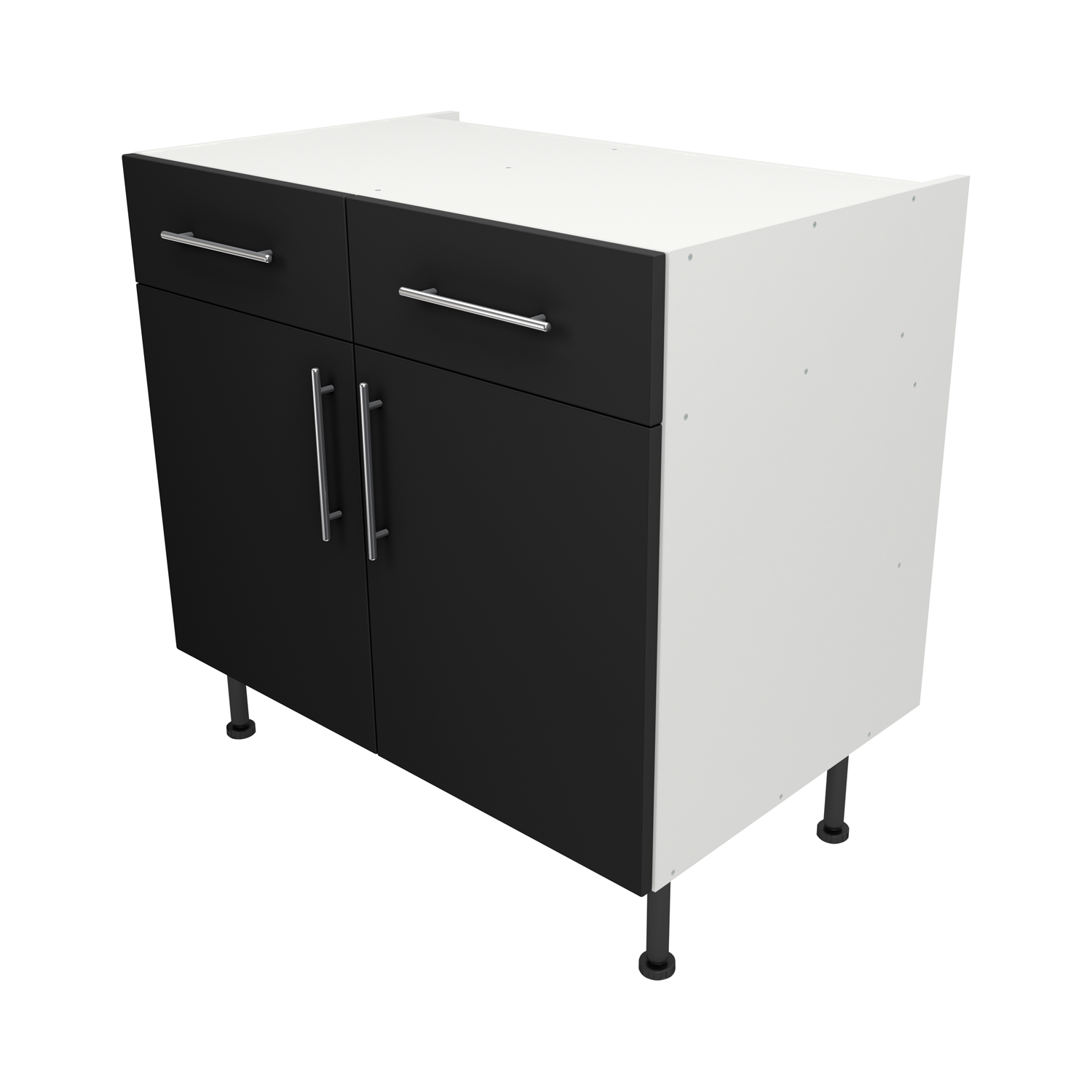 Pre Assembled Modern 900mm fitted kitchen Drawerline Unit Matt Black