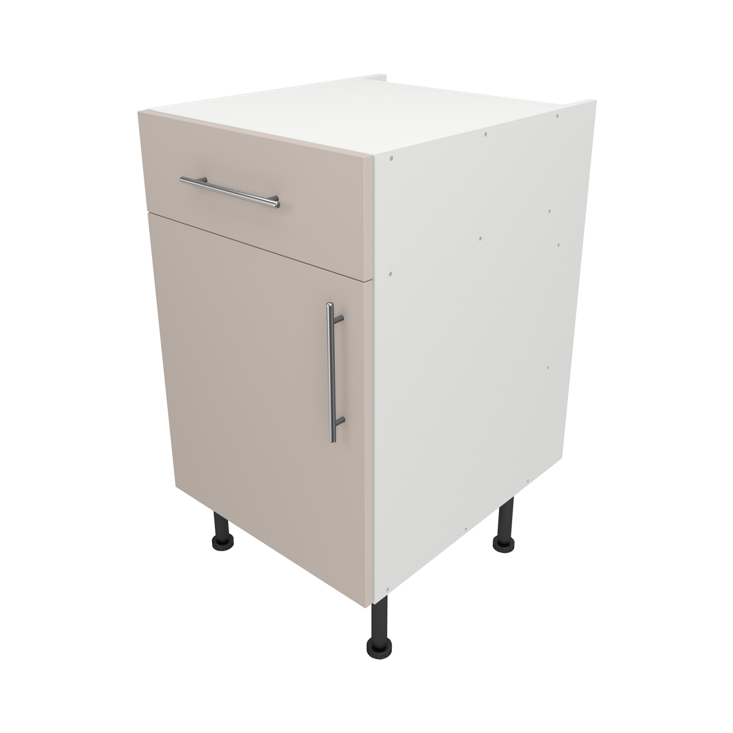 Pre Assembled Modern 500mm fitted kitchen Drawerline Unit Matt Cashmere