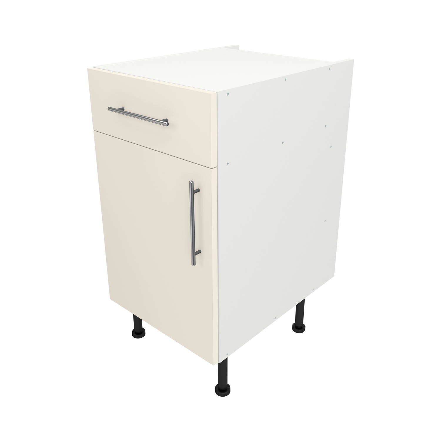Pre Assembled Modern 450mm fitted kitchen Drawerline Unit Matt Cream