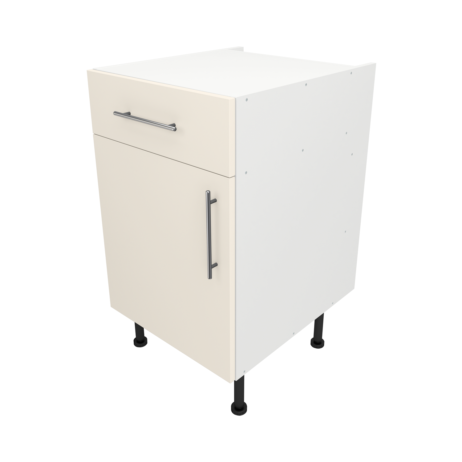 Pre Assembled Modern 500mm fitted kitchen Drawerline Unit Matt Cream