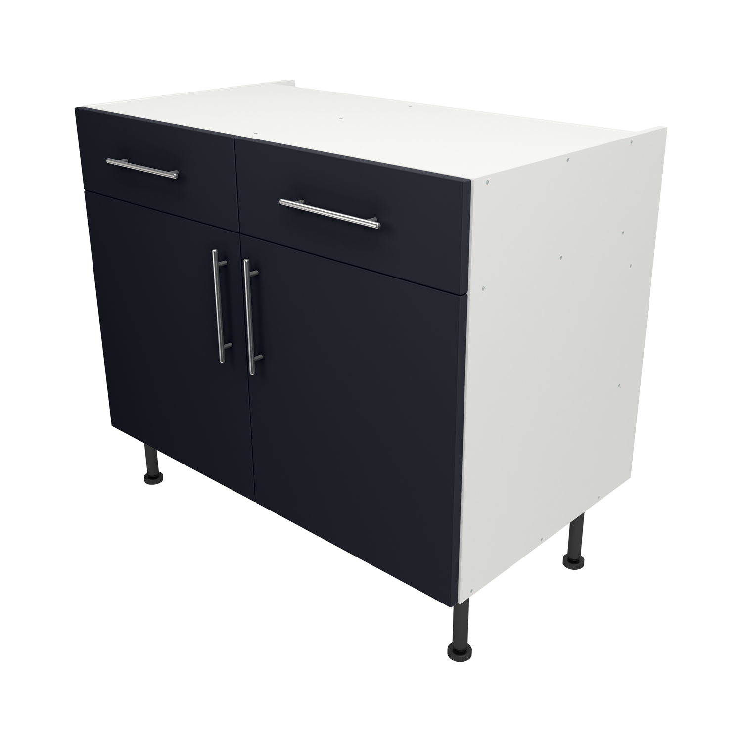 Pre Assembled Modern 1000mm fitted kitchen Drawerline Unit Matt Indigo Blue