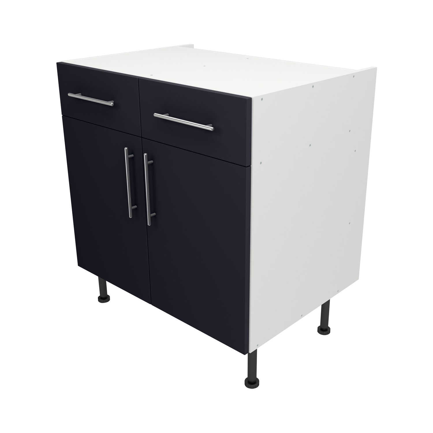 Pre Assembled Modern 800mm fitted kitchen Drawerline Unit Matt Indigo Blue