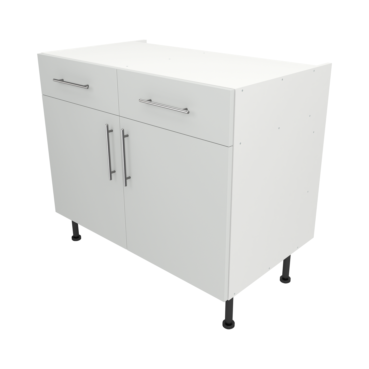 Pre Assembled Modern 1000mm fitted kitchen Drawerline Unit Matt Light Grey