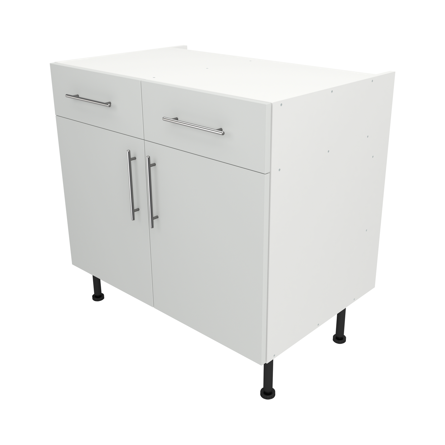 Pre Assembled Modern 900mm fitted kitchen Drawerline Unit Matt Light Grey