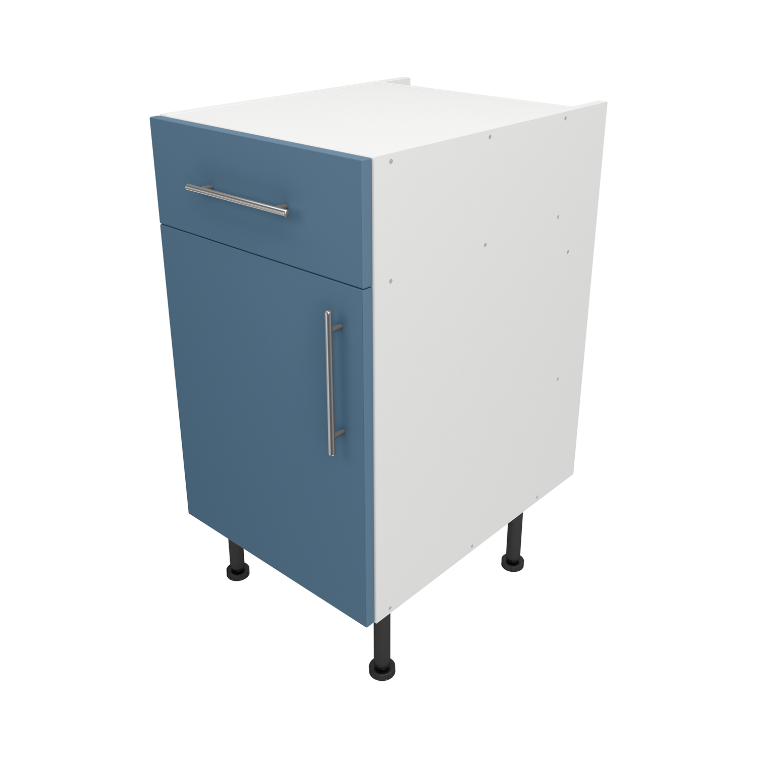 Pre Assembled Modern 450mm fitted kitchen Drawerline Unit Matt Misty Blue