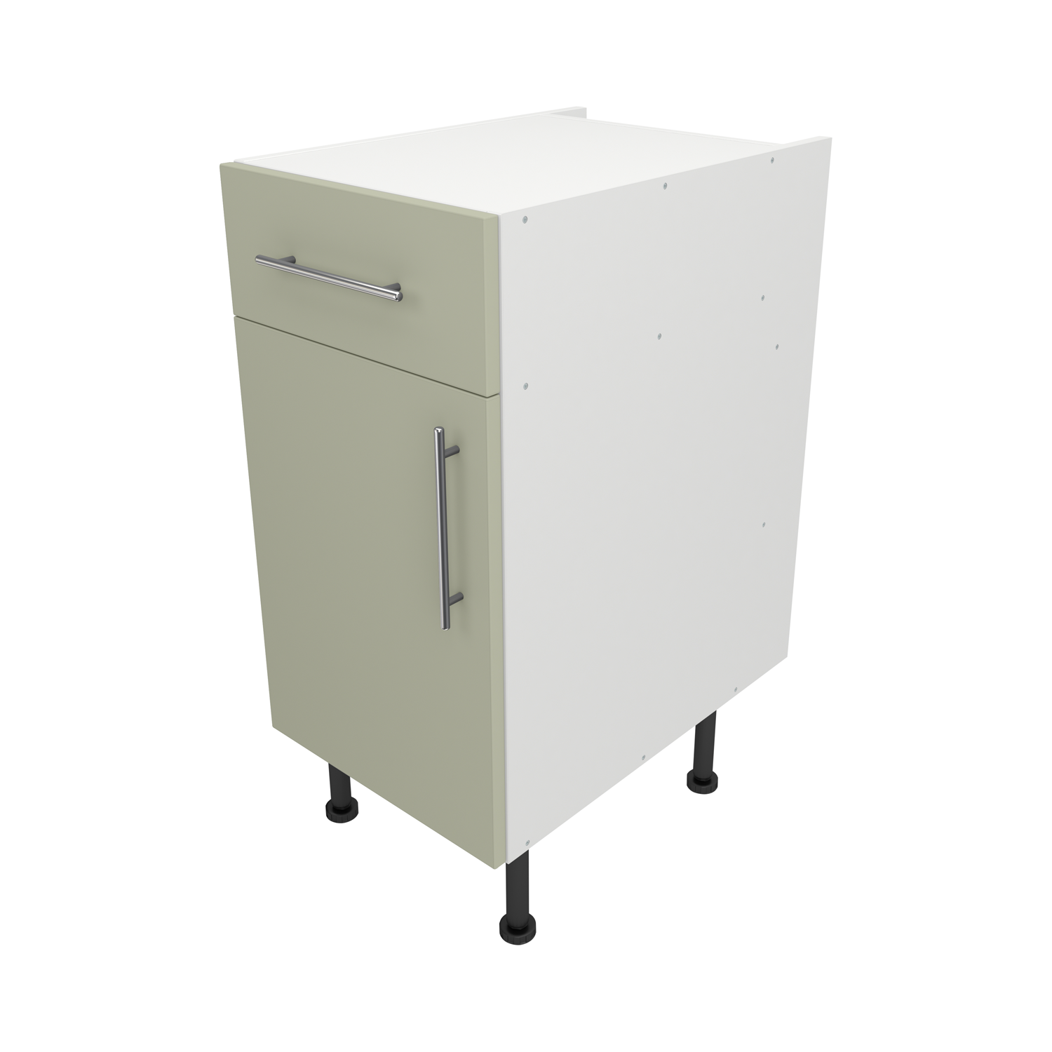Pre Assembled Modern 400mm fitted kitchen Drawerline Unit Matt Sage Green