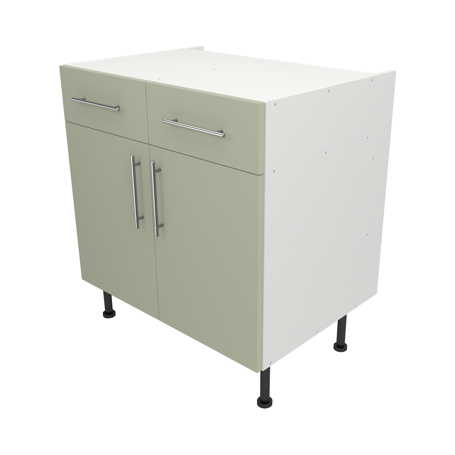 Pre Assembled Modern 800mm fitted kitchen Drawerline Unit Matt Sage Green