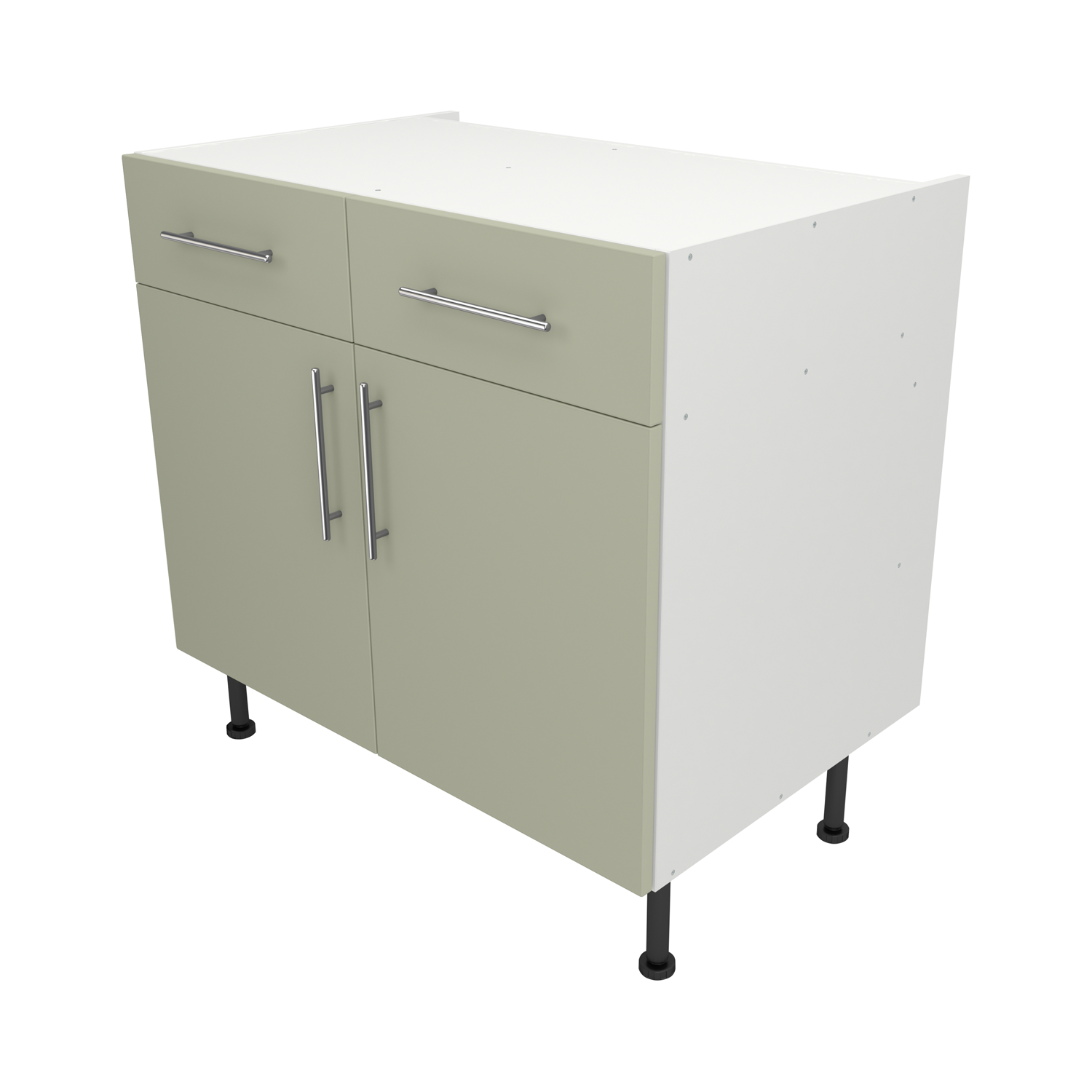 Pre Assembled Modern 900mm fitted kitchen Drawerline Unit Matt Sage Green