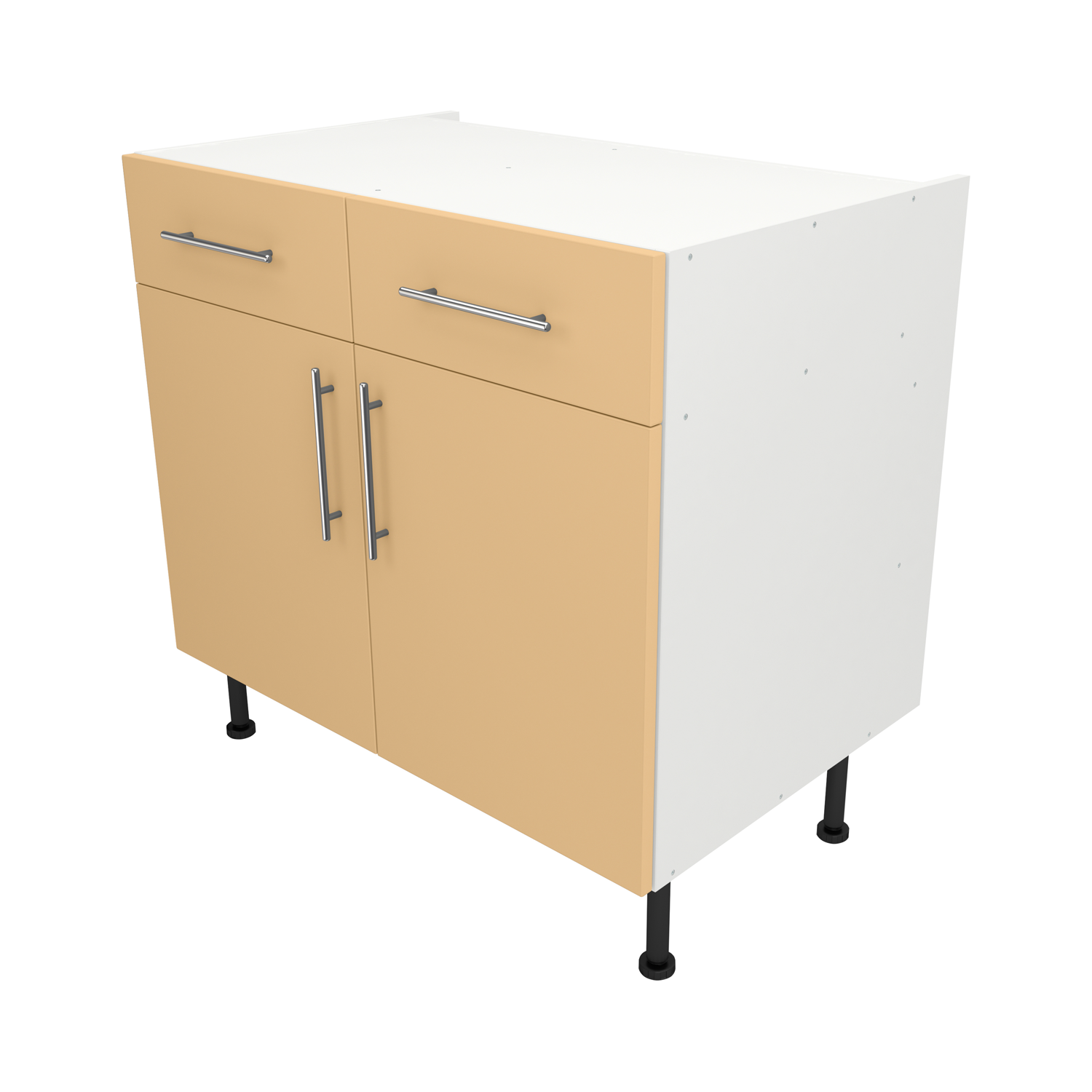 Pre Assembled Modern 900mm fitted kitchen Drawerline Unit Matt Sand Yellow