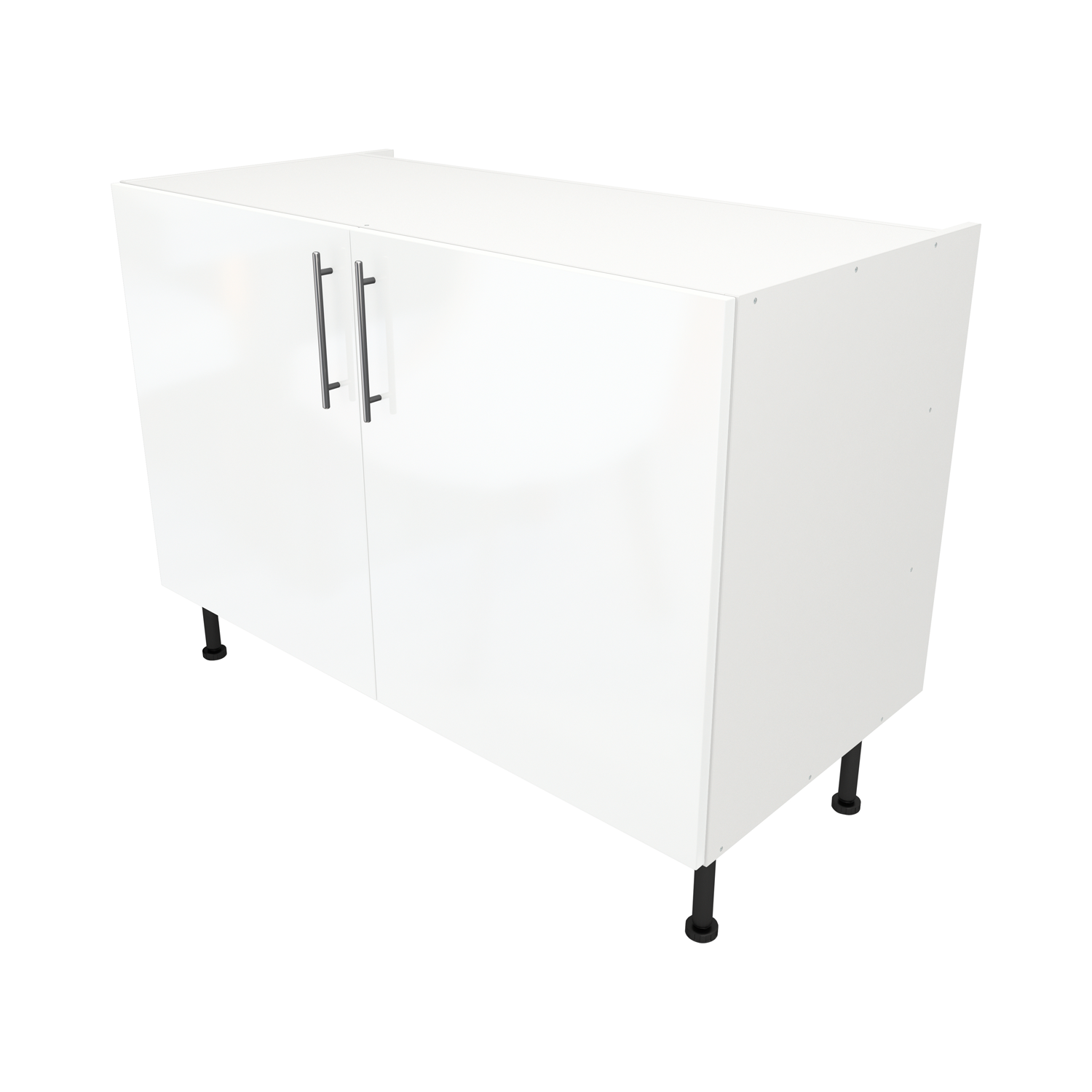 Pre Assembled Modern 1200mm fitted kitchen universal base unit White Gloss