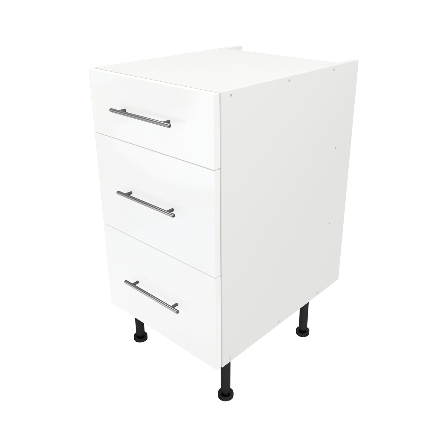  Pre Assembled Modern 450mm fitted kitchen 3 Drawer Unit White Gloss