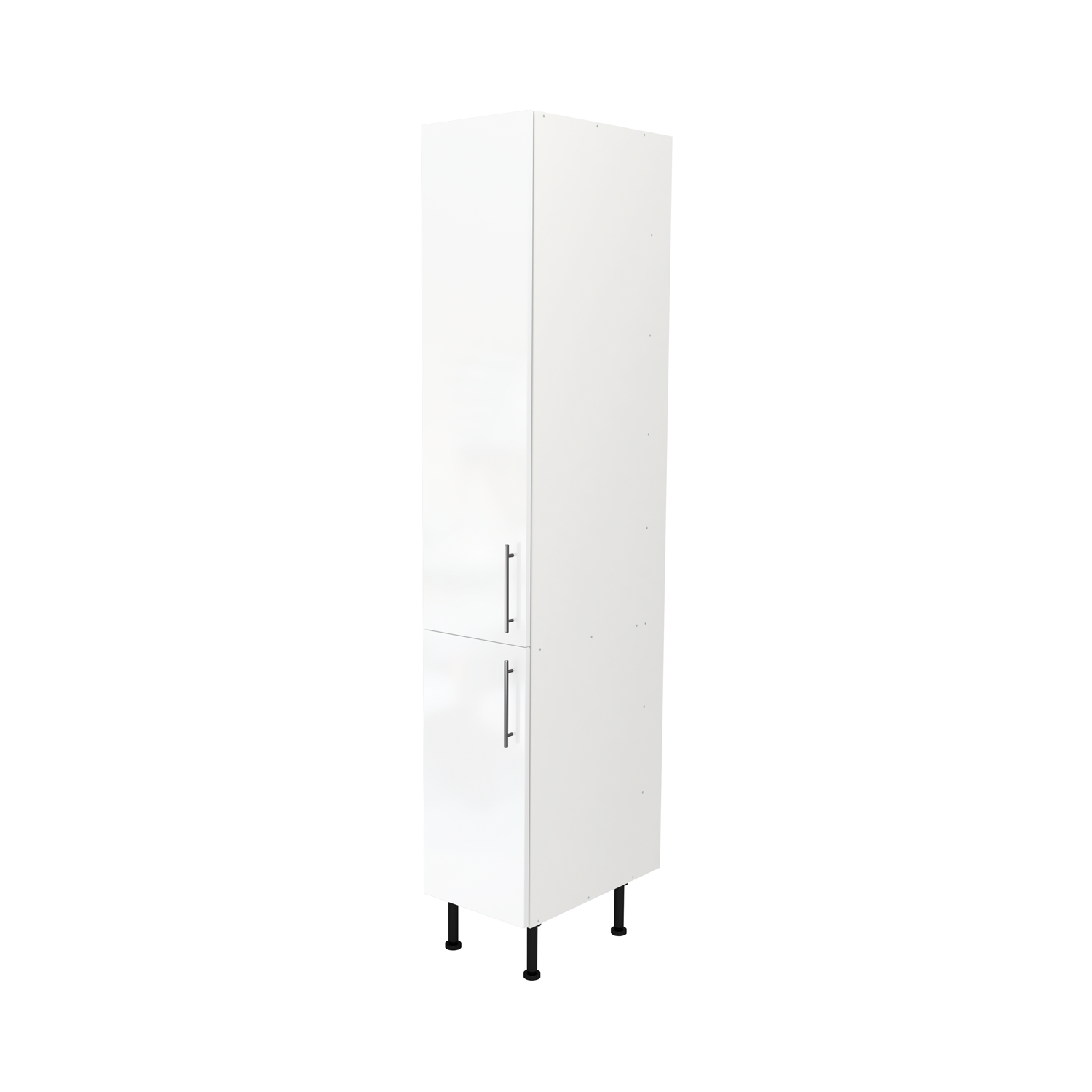  Pre Assembled Modern 350mm Tall Kitchen Larder fitted unit White Gloss