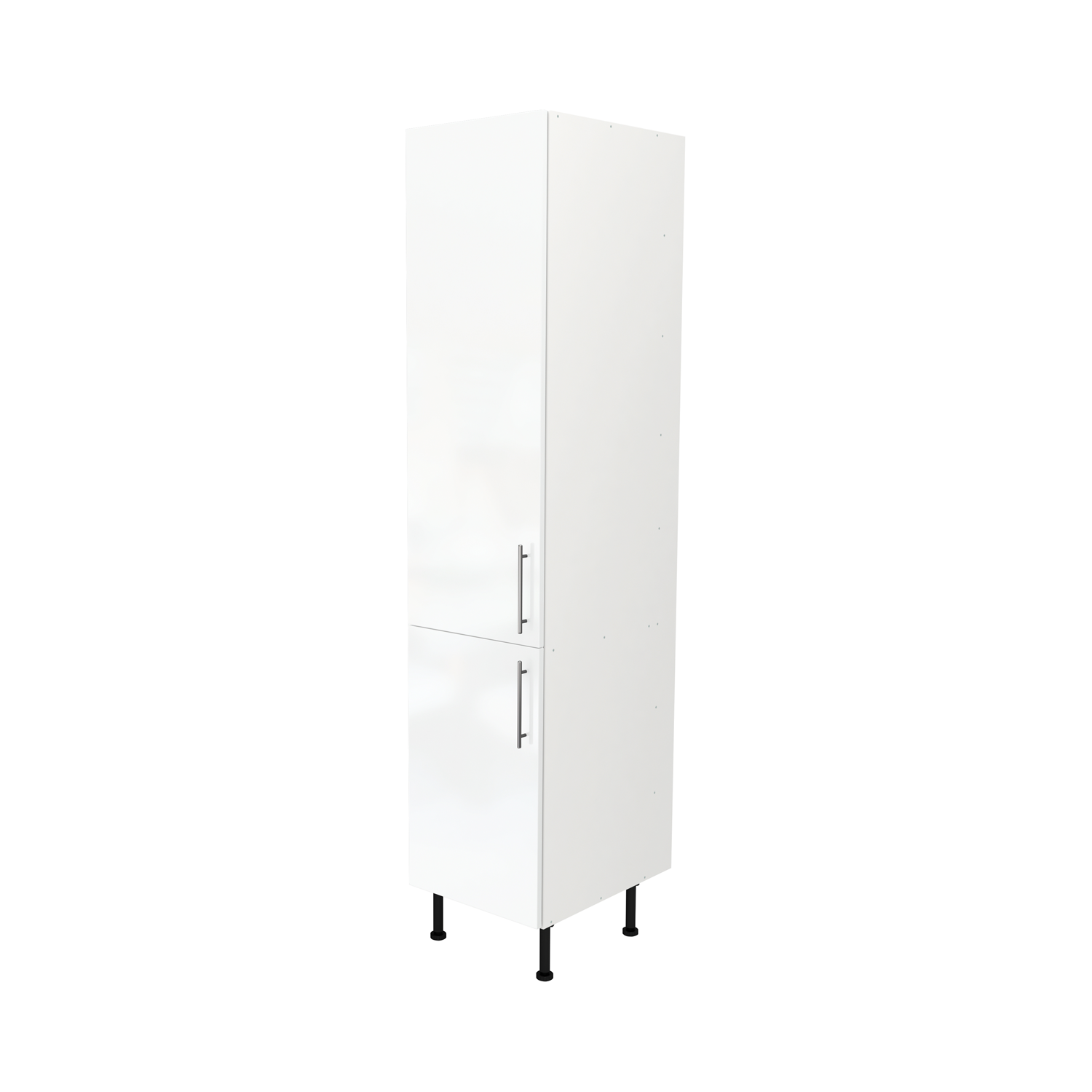  Pre Assembled Modern 450mm Tall Kitchen Larder fitted unit White Gloss