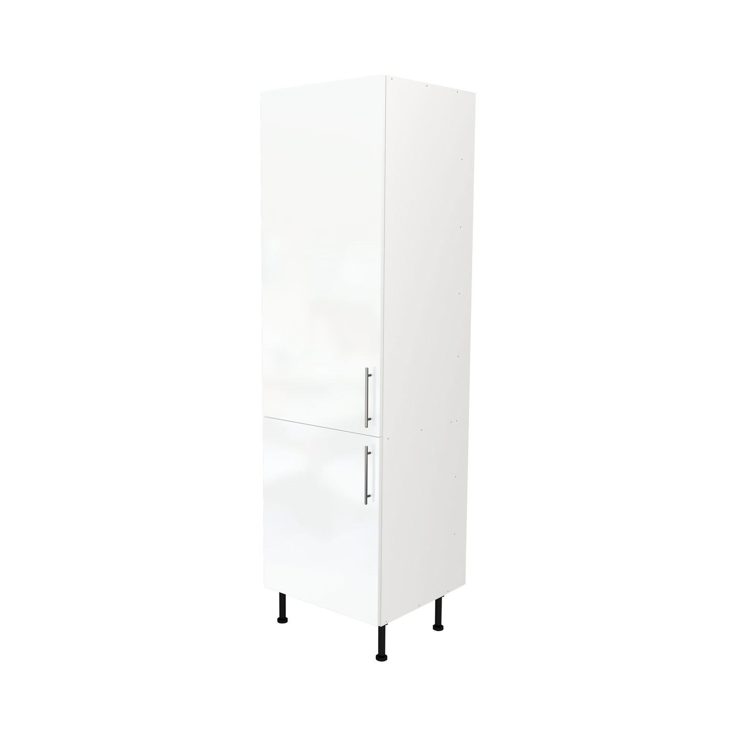  Pre Assembled Modern 600mm Tall Kitchen Larder fitted unit White Gloss