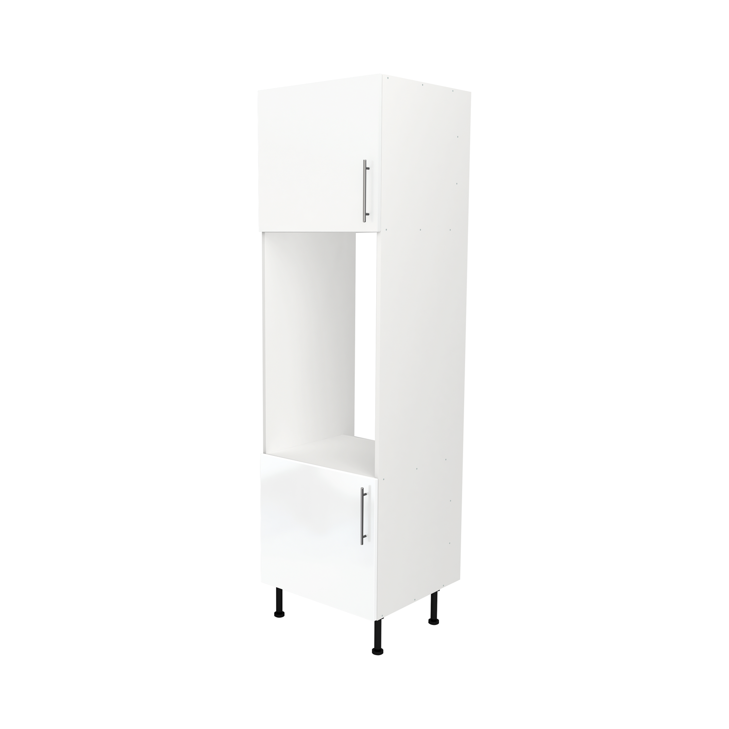  Pre Assembled Modern Double Housing Kitchen Larder fitted Unit White Gloss  