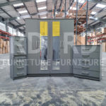 Classic 4 Door Double Mirrored Wardrobe Grey