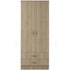 Classic 2 Door 2 Drawer Wardrobe Oak