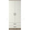 Classic 2 Door 2 Drawer Wardrobe Oak And White