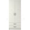 Classic 2 Door 2 Drawer Wardrobe White