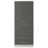 Classic 2 Door 2 Drawer Wardrobe White And Grey