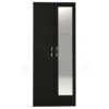 Classic 2 Door Mirrored Wardrobe Black