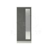 Classic 2 Door Mirrored Wardrobe White And Grey