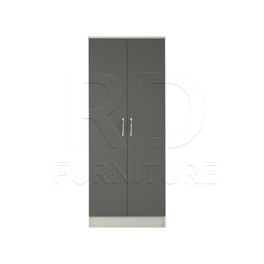 Classic 2 Door Wardrobe White And Grey