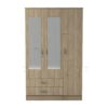 Classic 3 Door 2 Drawer Mirrored Wardrobe Oak