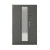 Classic 3 Door Mirrored Wardrobe Grey