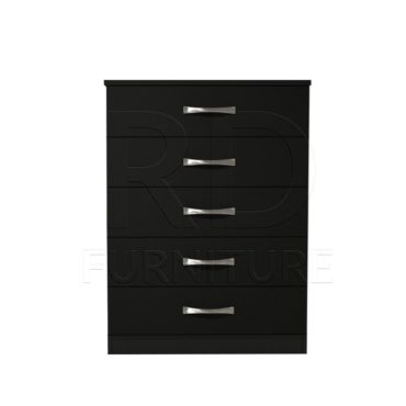 Classic 5 Drawer Chest Black