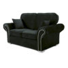 Oakland 2 Seater Sofa Plush Velvet Black