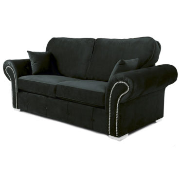 Oakland 3 Seater Sofa Plush Velvet Black