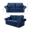 Oakland 3 Seater Sofa Plush Velvet Blue