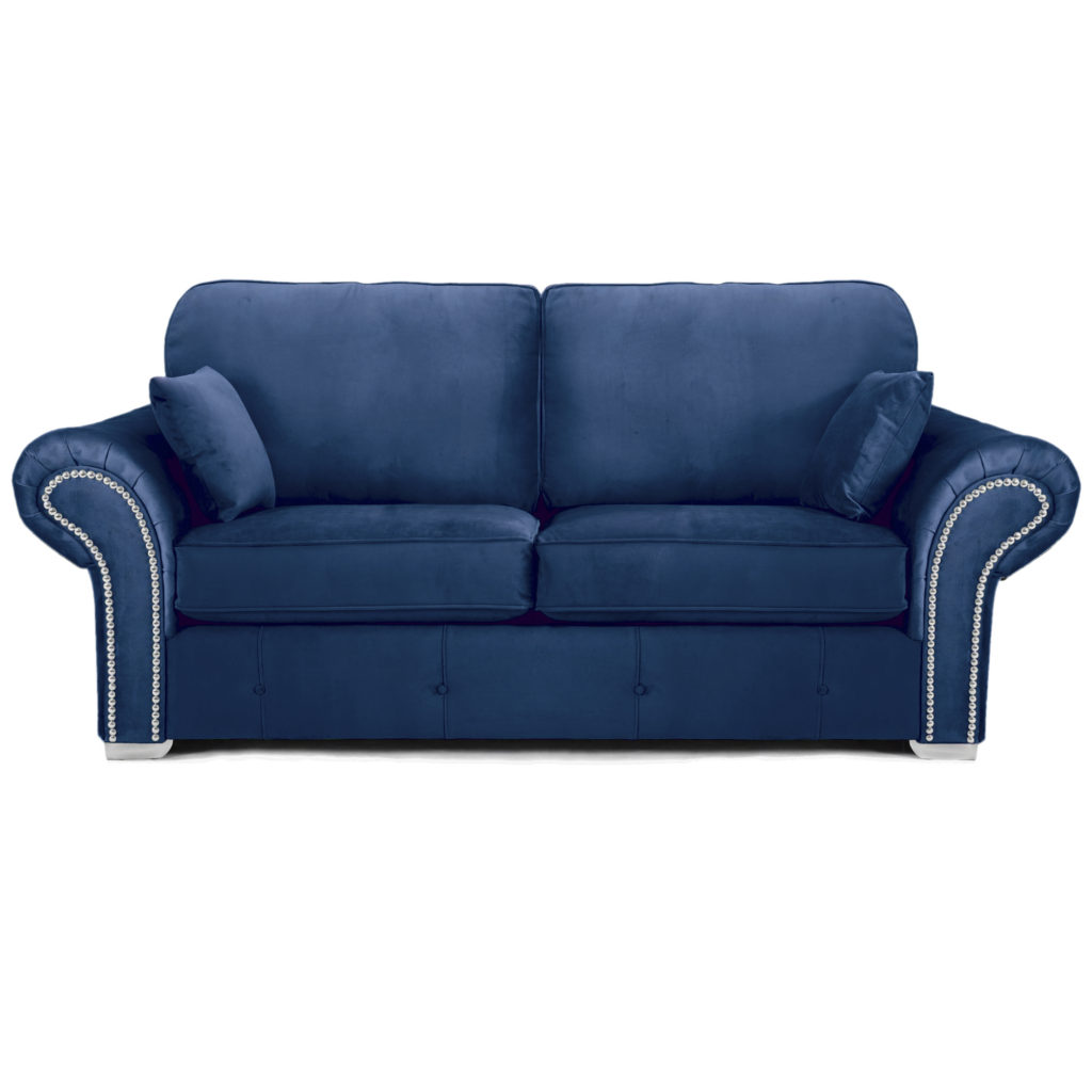 Oakland 3 Seater Sofa Plush Velvet Blue